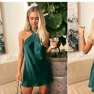 Show Me Your MuMu Green Halter Dress